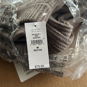 Gap Cashsoft Shaker Stitch Sweater Pants Size M Petite Toasted Almond Brown